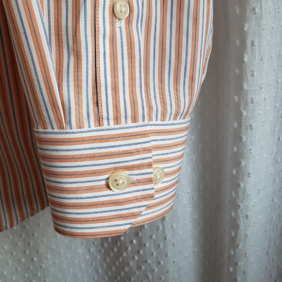 Banana Republic Orange Striped Shirt Men's Sz M - Picture 4 of 8